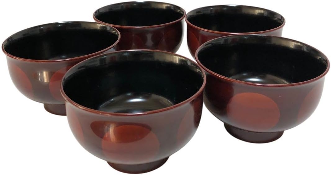 【希少品】平安堂 日月椀 お椀 端反椀 漆器 5客 年代品 平安堂 曰月椀 お椀 端反椀 漆器 5客 年代